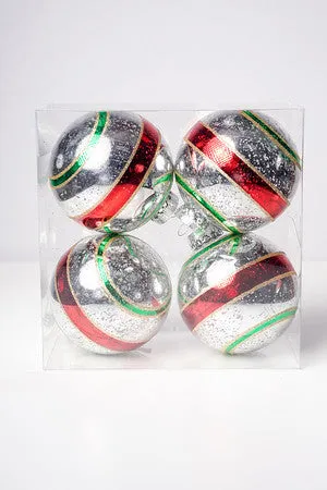 4" BALL RED/GREEN/SILVER