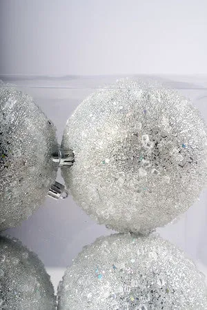 4" SILVER CONFETTI  BALL