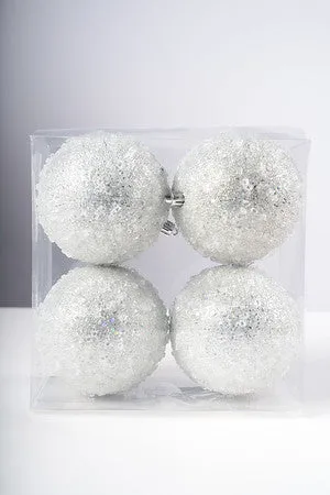 4" SILVER CONFETTI  BALL