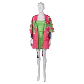 ABBA Femme Agnetha Faltskong 1970s Tenue Rose-vert Costume Vintage