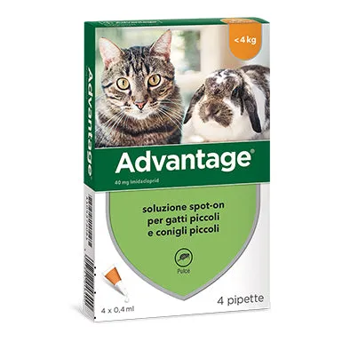 Advantage Spoton Gatti E Conigli Piccoli 4 Pipette 0,4ml