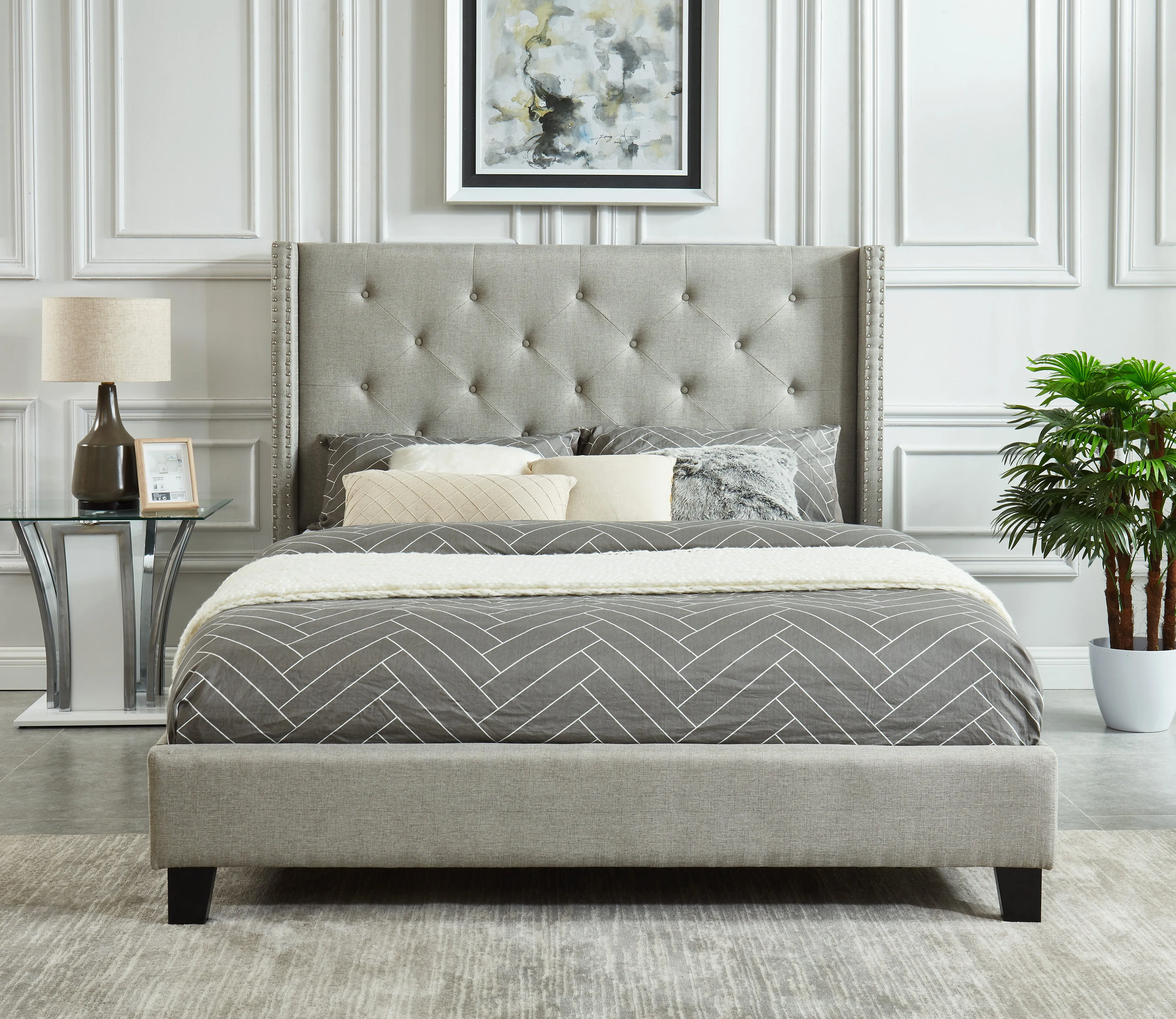 Audrey 3-Piece Queen Bed - Grey