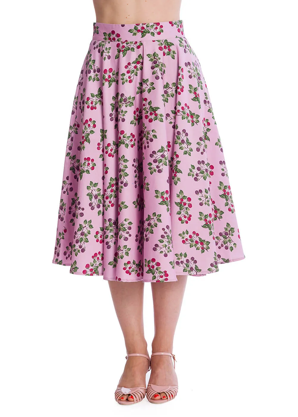 Banned Summer Berry 50's Swing Skirt Lilac Purple