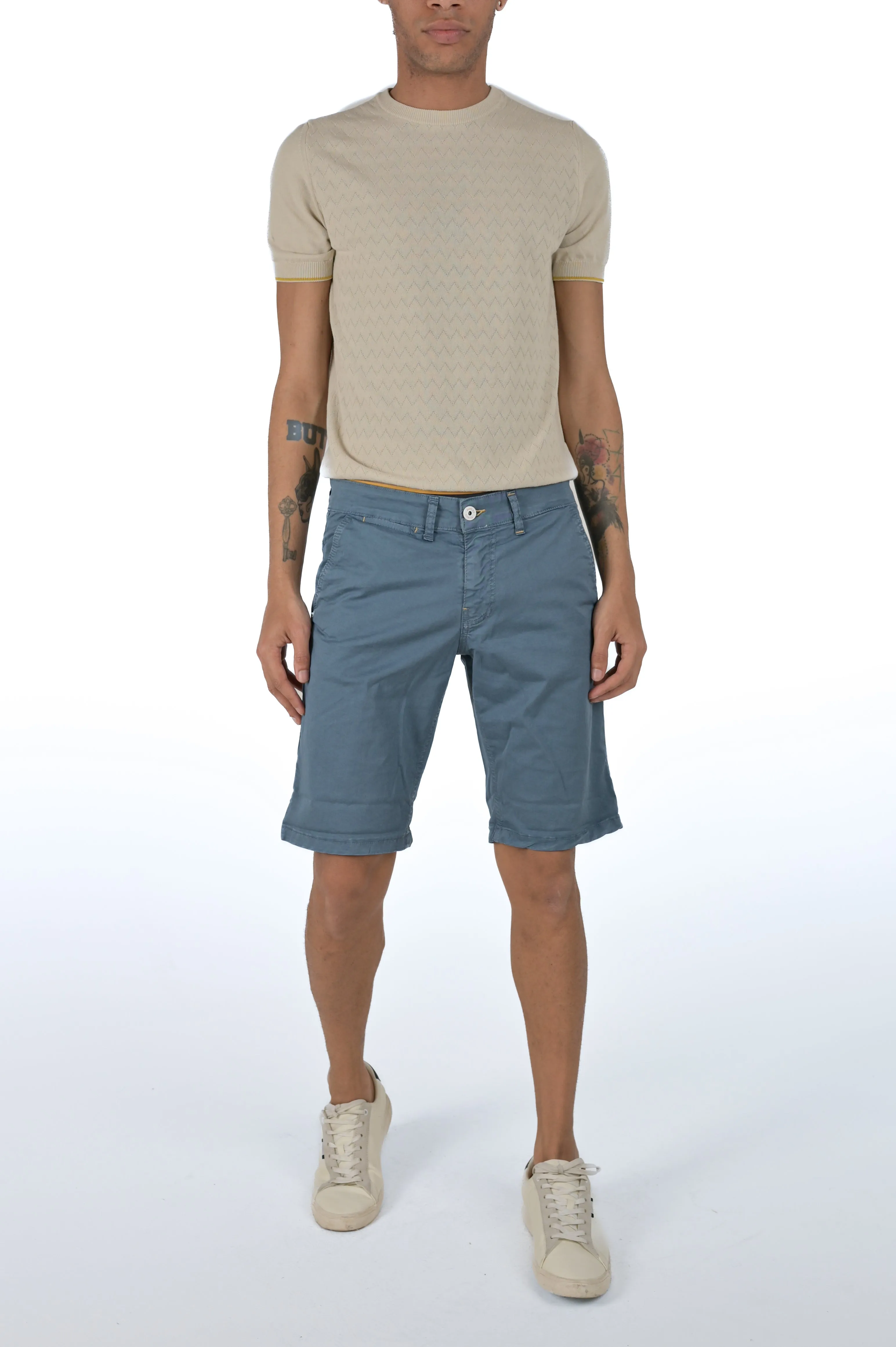 Bermuda in cotone slim Cristian Raso Lagoon SS24