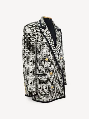 Blazer Balmain Monogram Jacquard Knit P&B