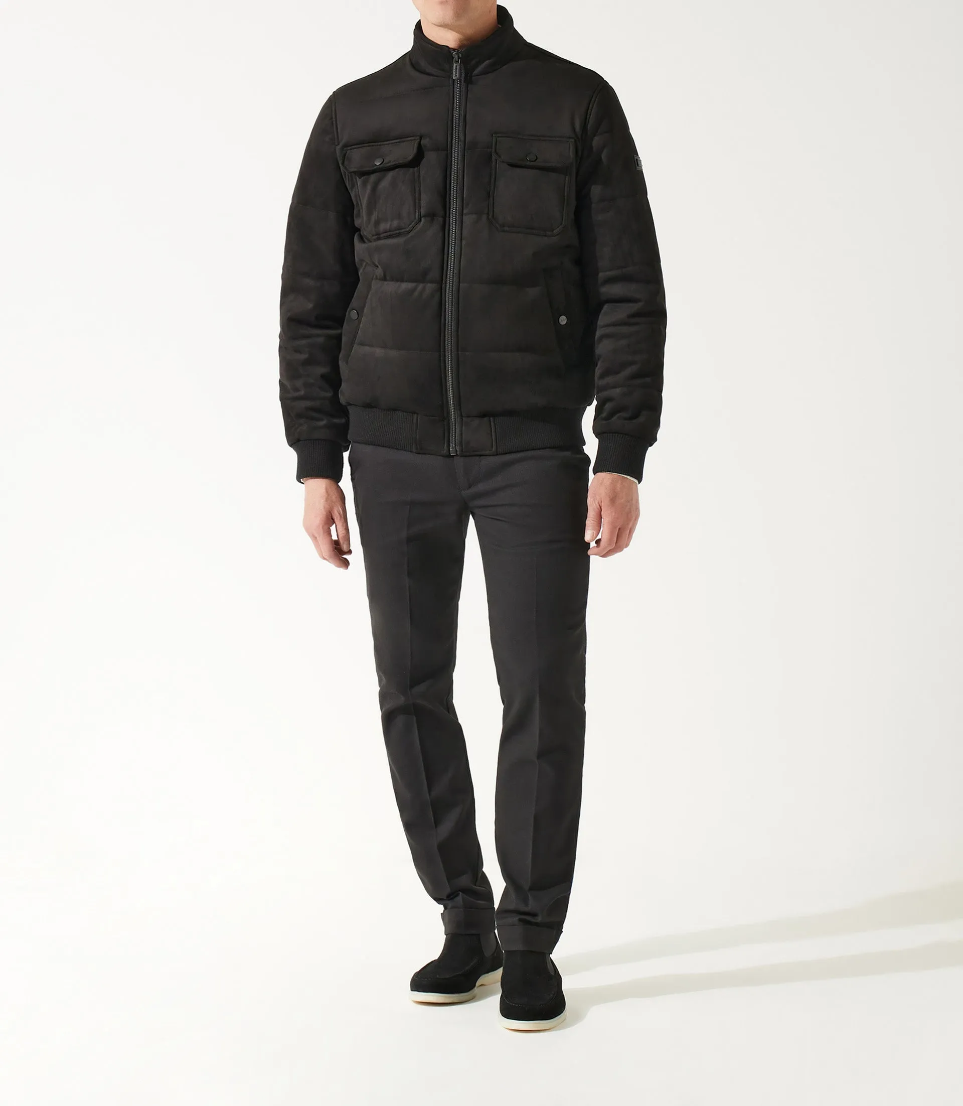 Blouson teddy matelassé noir MEMPHIS