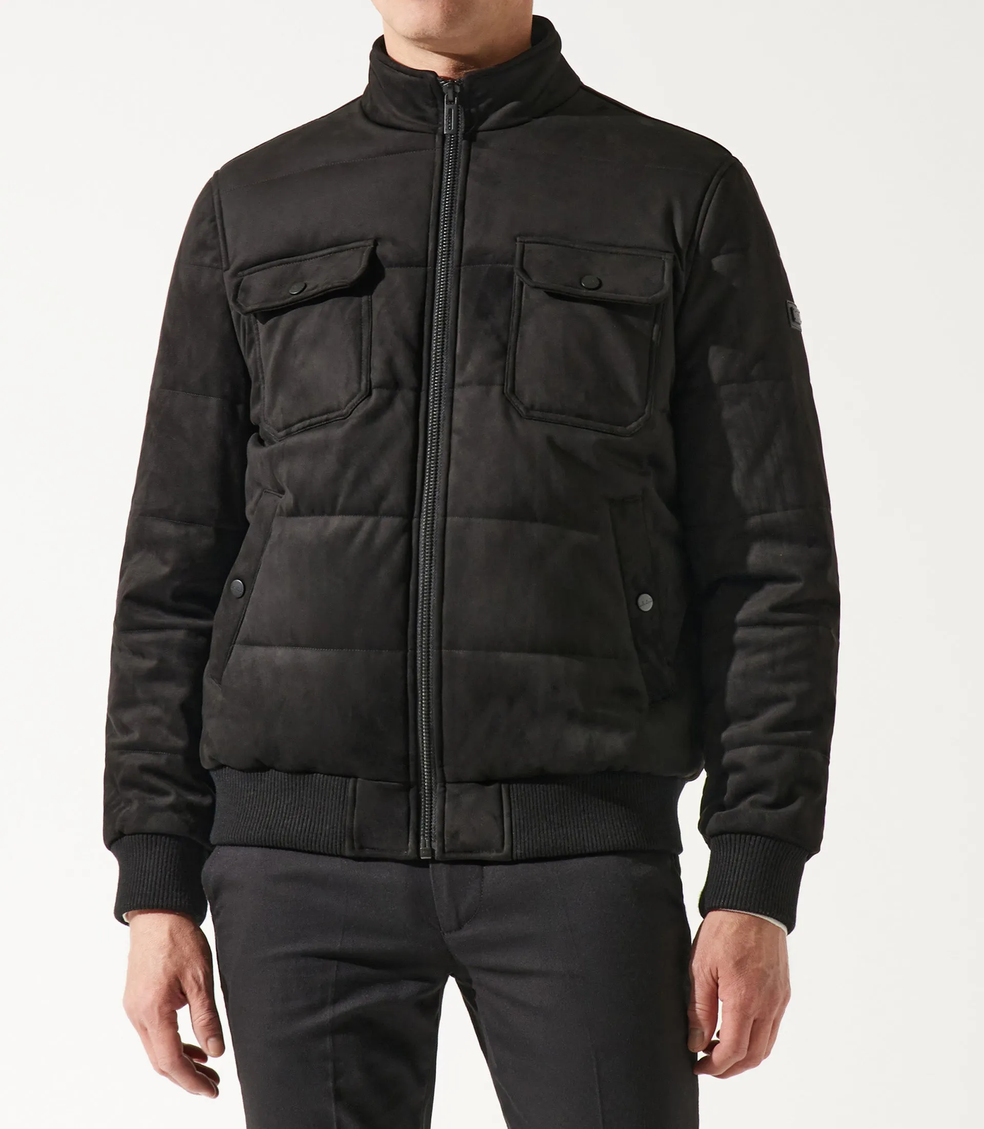 Blouson teddy matelassé noir MEMPHIS