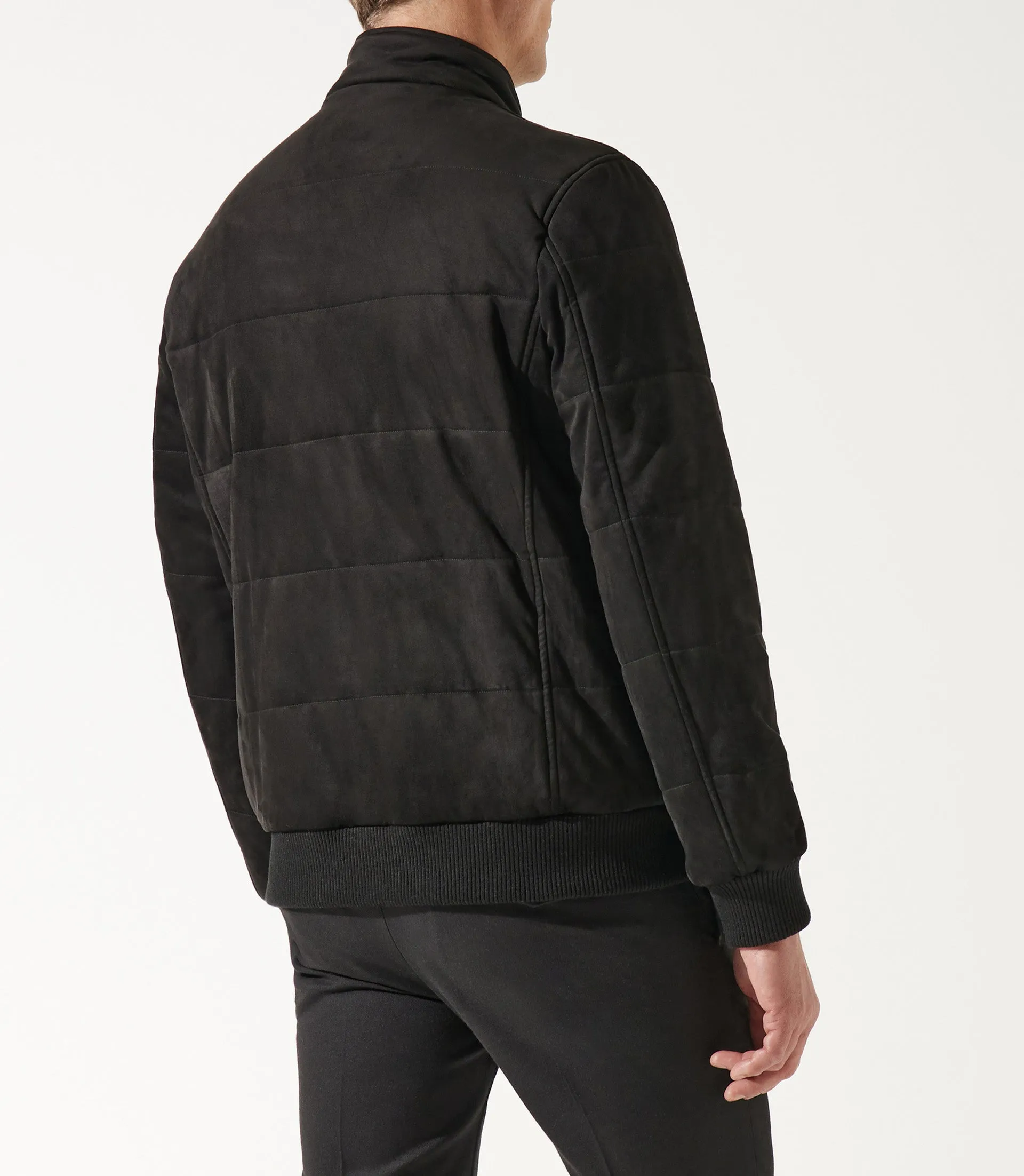 Blouson teddy matelassé noir MEMPHIS