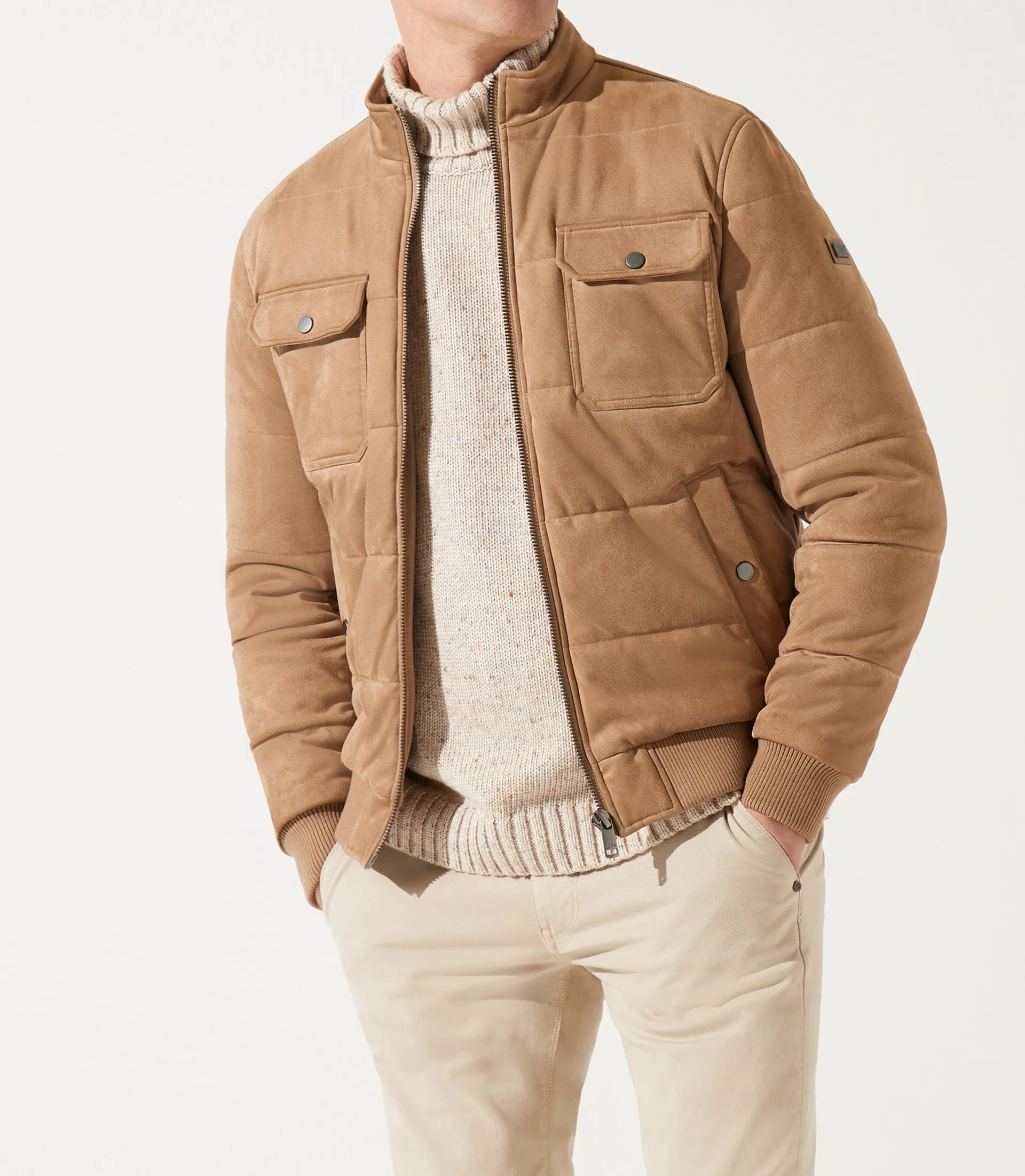 Blouson teddy matelasse beige MEMPHIS