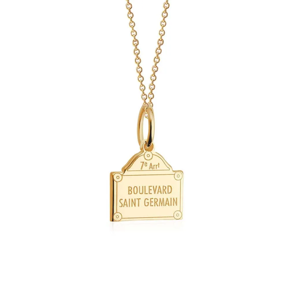 Boulevard Saint-Germain Paris Charm, France, Solid Gold Mini