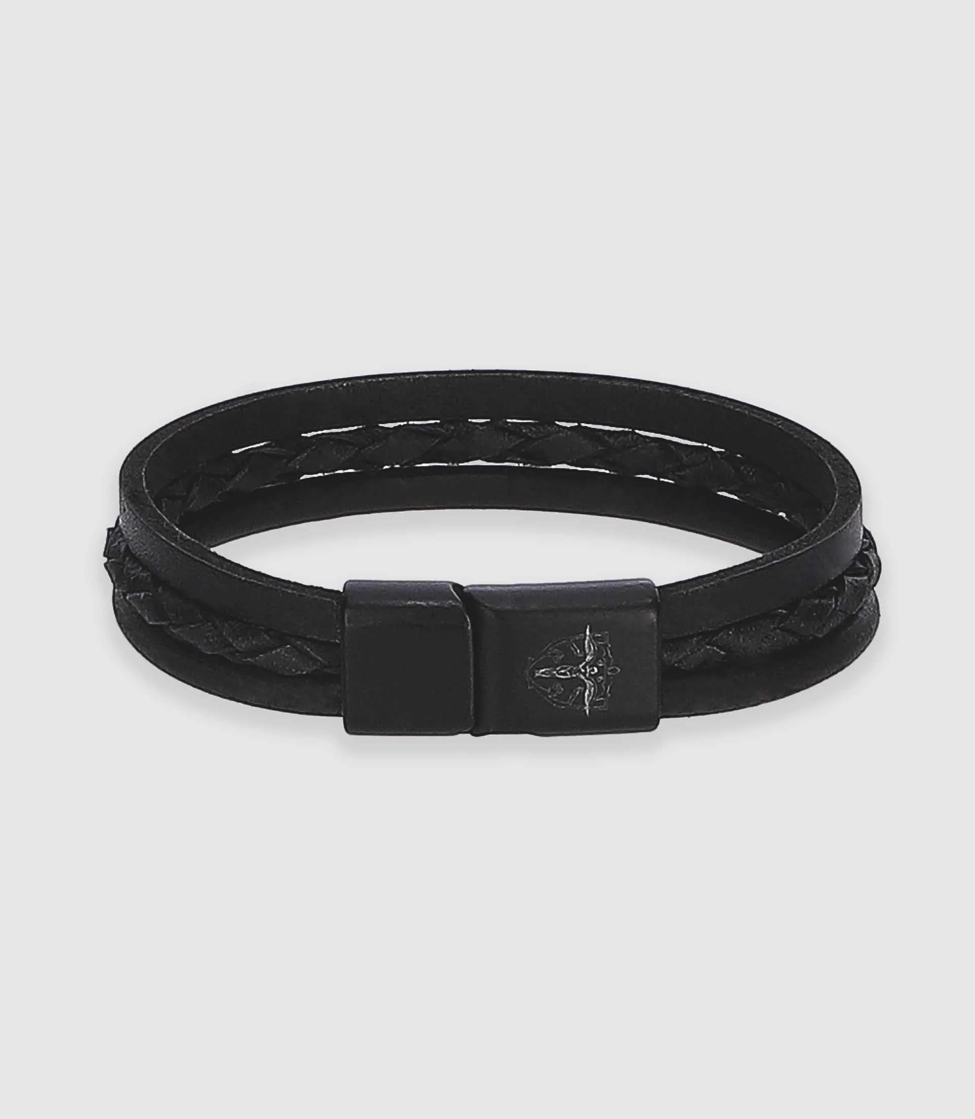 Bracelet en cuir noir GALO