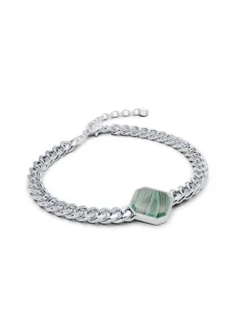 Bundle Armband: Malachite - Silber - Für Ihn