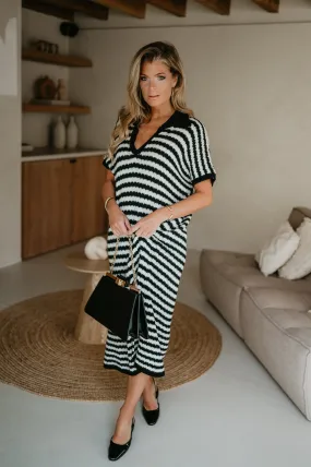 Cello dress I Striped Black