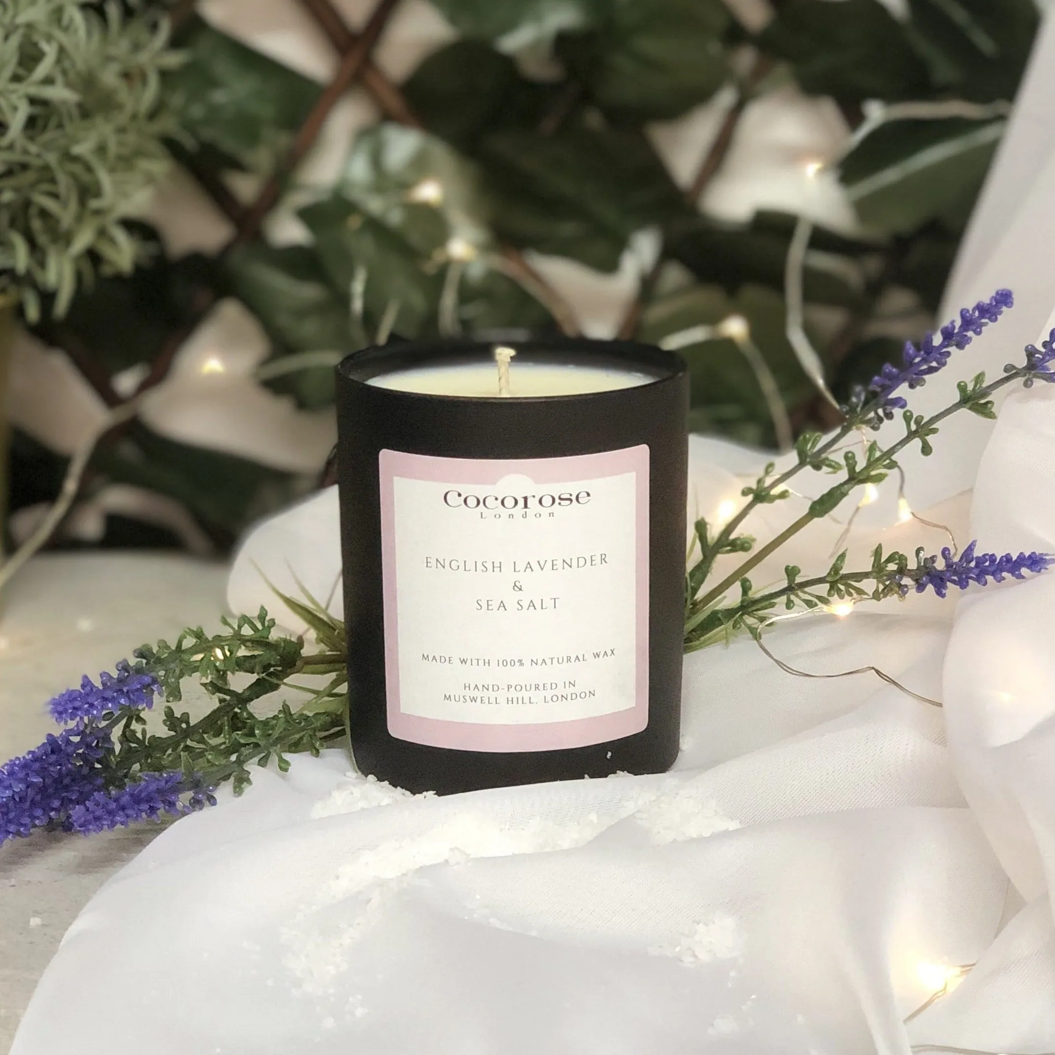 English Lavender & Sea Salt Natural Wax Candle