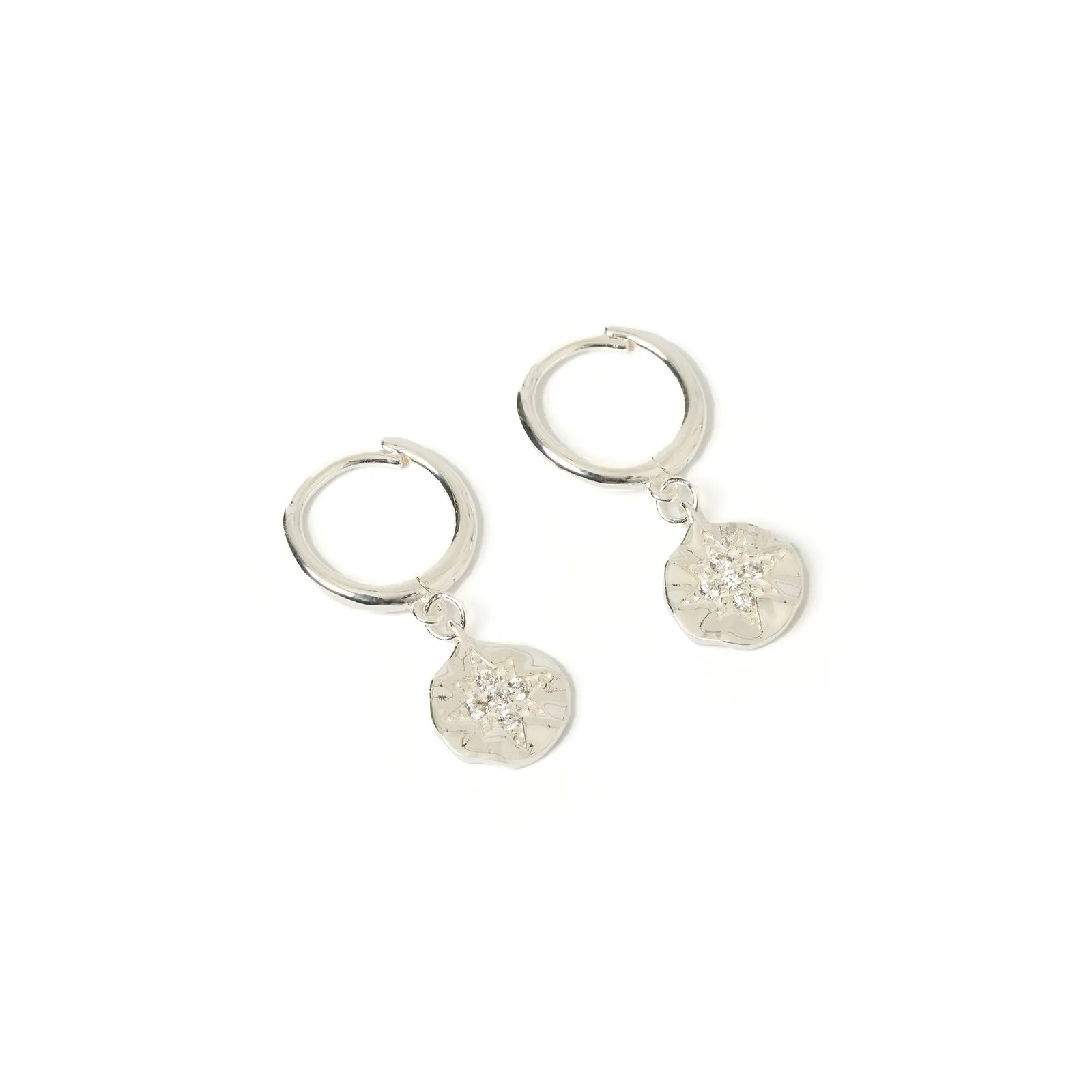 Estrella Silver & Zircon Hoop Huggies