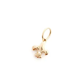 Fleur de Lis Paris Charm, France, Solid Gold Mini