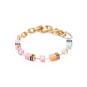 GeoCUBE® Iconic Fusion Chain bracelet aqua-apricot