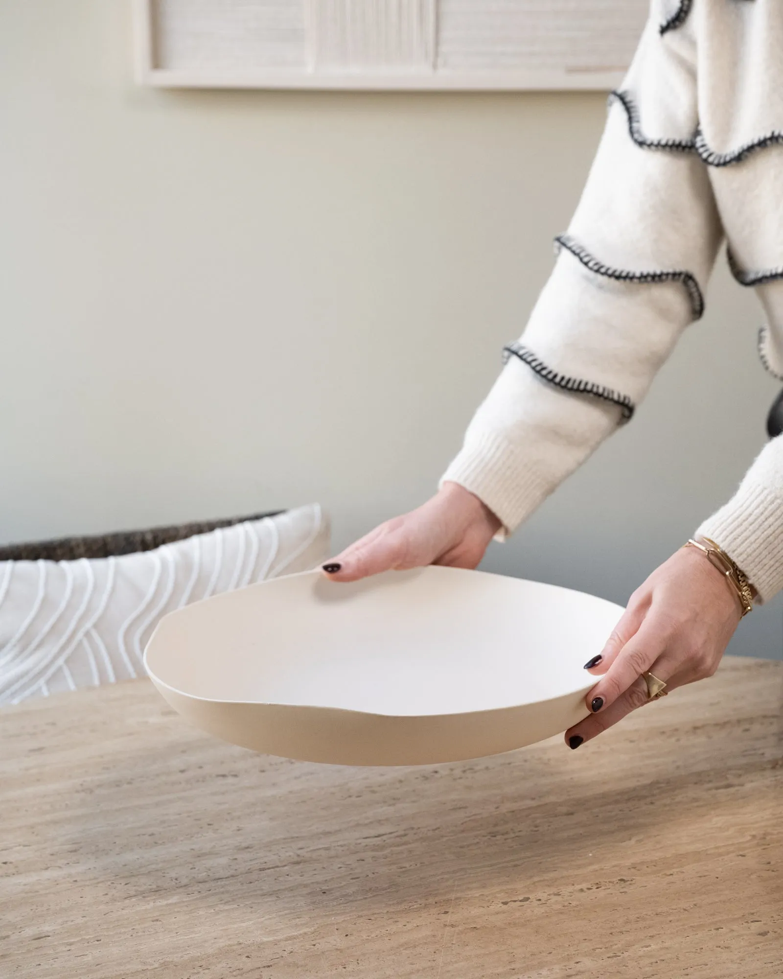 Large Deco Bowl Anzio Cream