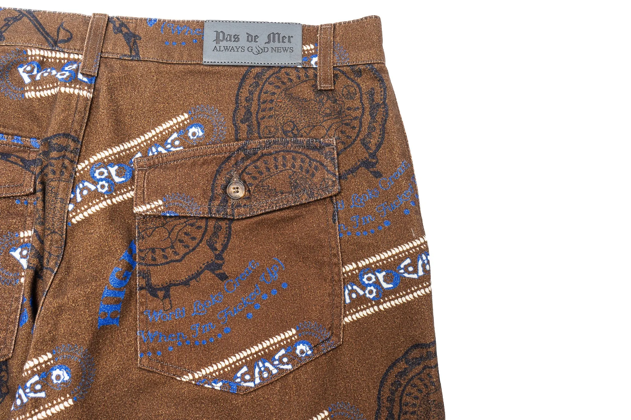 Pas de Mer World Looks Great Pants "Brown Pattern"