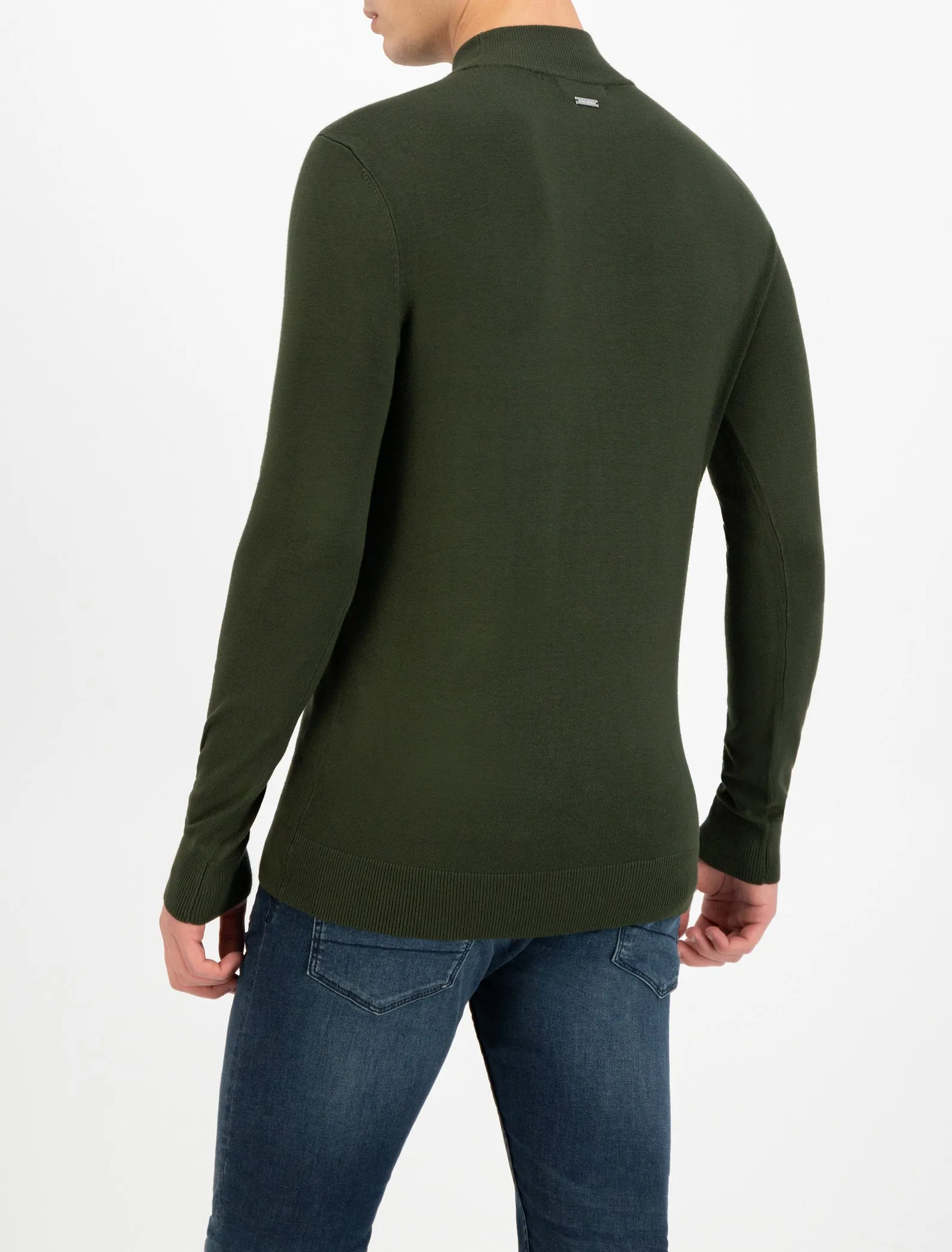 Purewhite Essential Knit Mockneck Army Groen