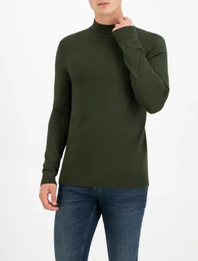 Purewhite Essential Knit Mockneck Army Groen