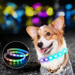 Rechargeable Collar Pet Supplies Luminous Leisure Dog Walking Leash / Collar recargable para mascotas, correa luminosa para pasear perros y actividades al aire libre