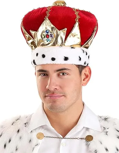 Red Royal King Hat for Adults