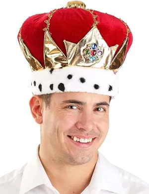 Red Royal King Hat for Adults