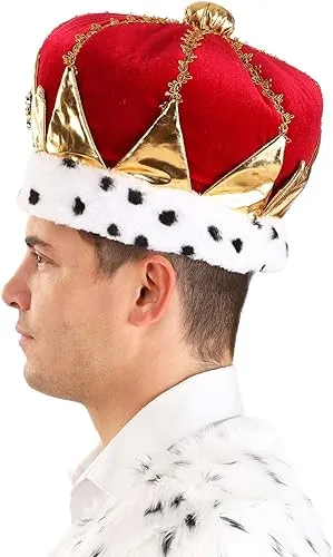 Red Royal King Hat for Adults