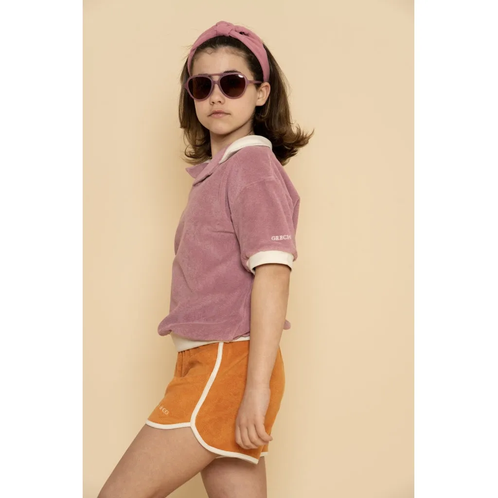 Retro Collared Shirt | GOTS - Mauve Rose