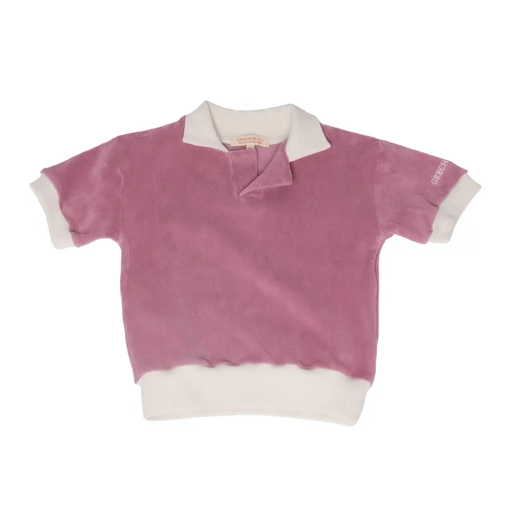 Retro Collared Shirt | GOTS - Mauve Rose