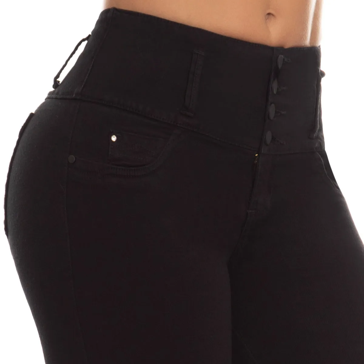 RIF. 100364 Jeans PushUp Modellante Nero