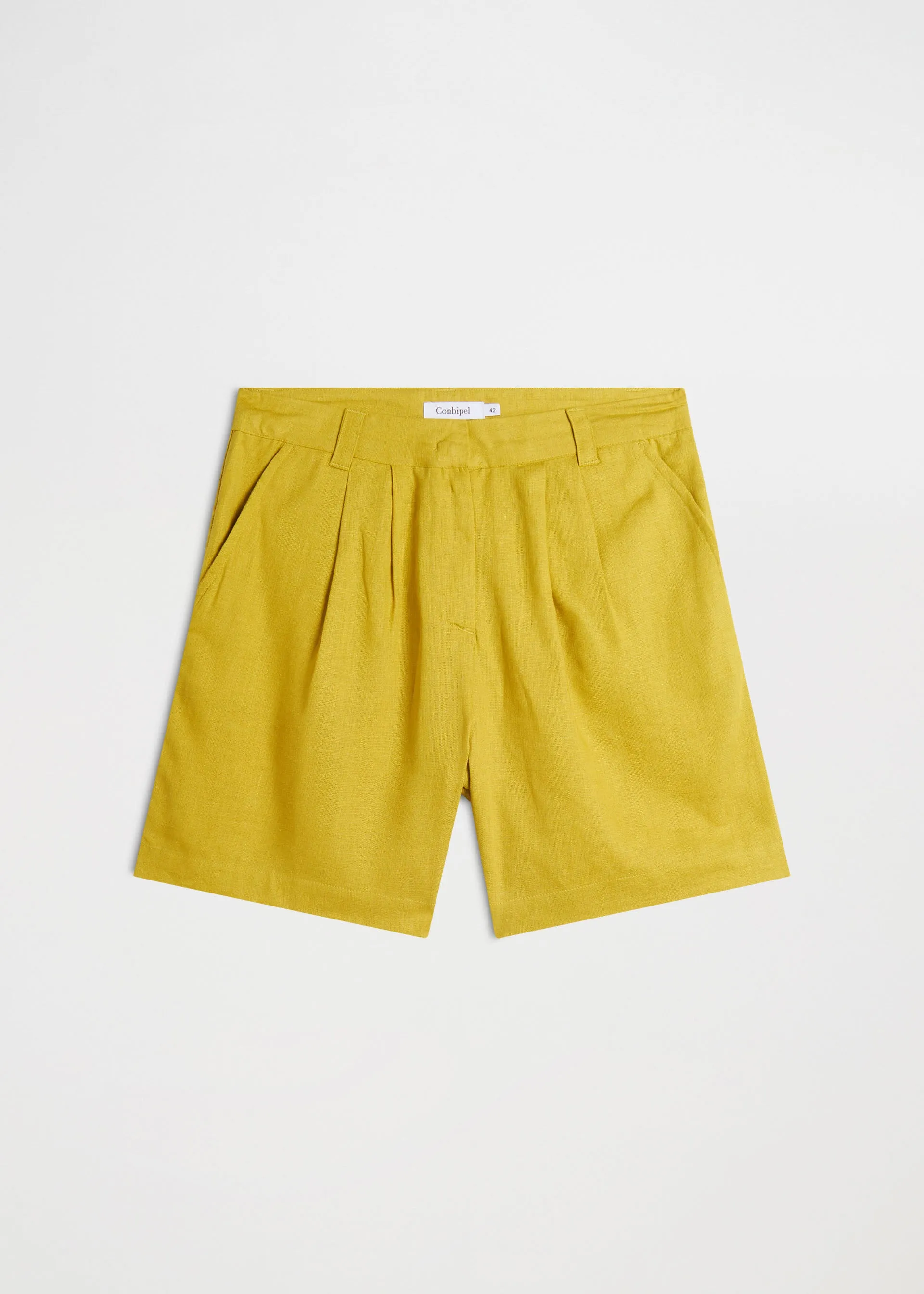 Shorts in lino con pinces