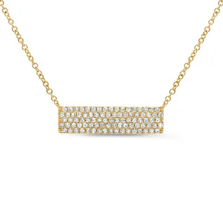 Yellow Gold Diamond Bar Necklace