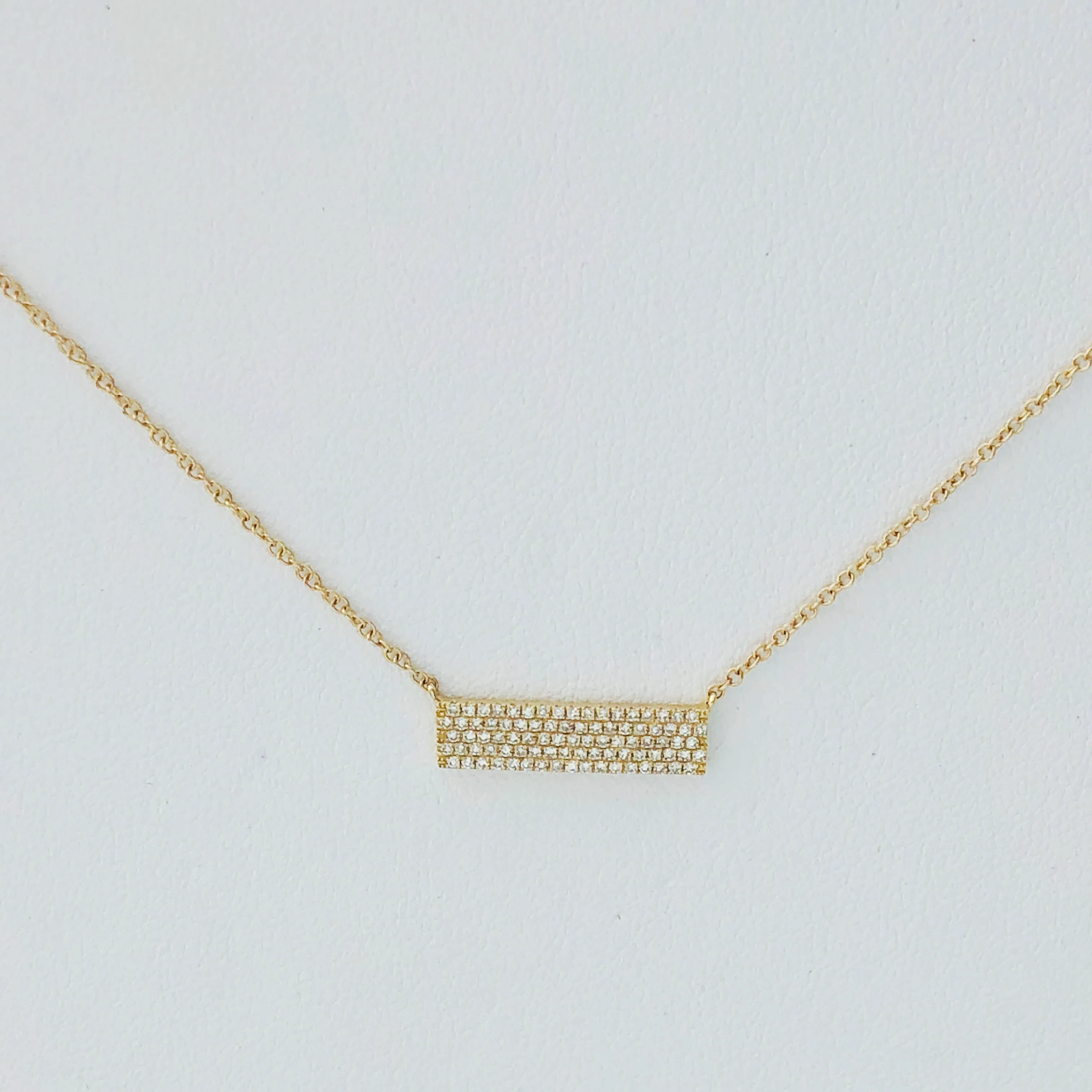 Yellow Gold Diamond Bar Necklace